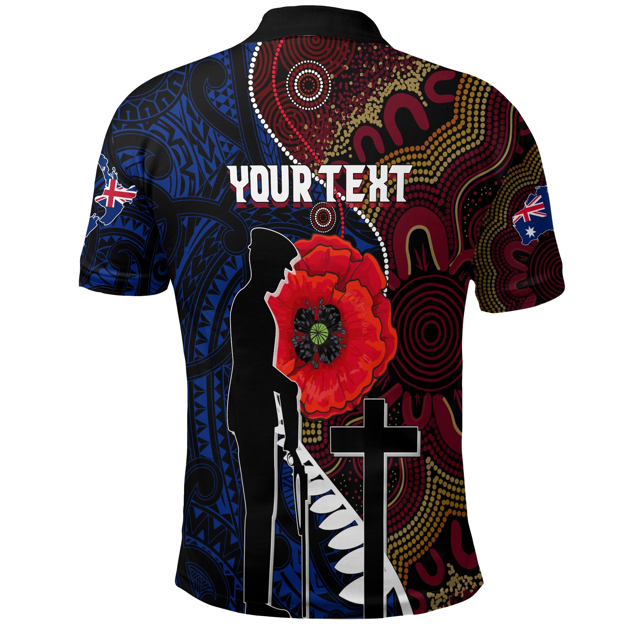 custom-personalised-aboriginal-mix-maori-anzac-day-polo-shirt-lest-we-forget