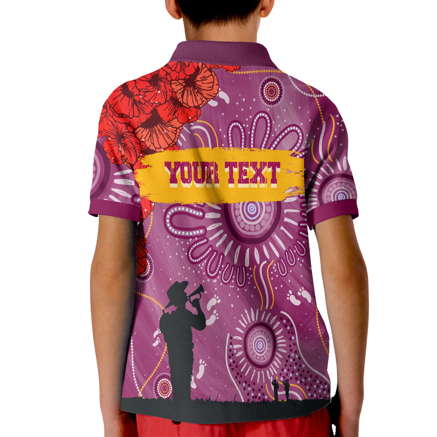 custom-personalised-brisbane-lions-indigenous-anzac-day-kid-polo-shirt-we-will-remember