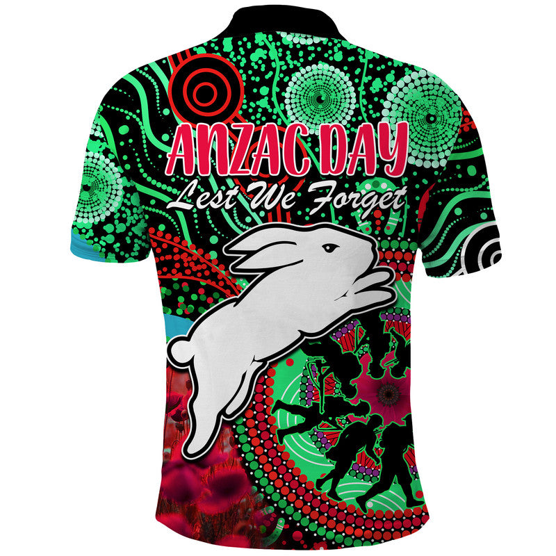 rabbitohs-rugby-anzac-polo-shirt-aboriginal-military-and-poppy-flowers