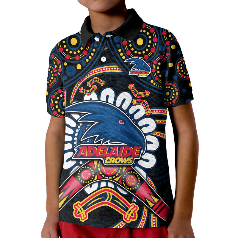 custom-personalised-adelaide-crows-football-polo-shirt-boomerang-indigenous-dots