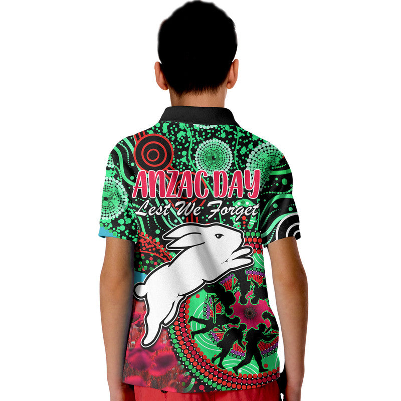 rabbitohs-rugby-anzac-kid-polo-shirt-aboriginal-military-and-poppy-flowers