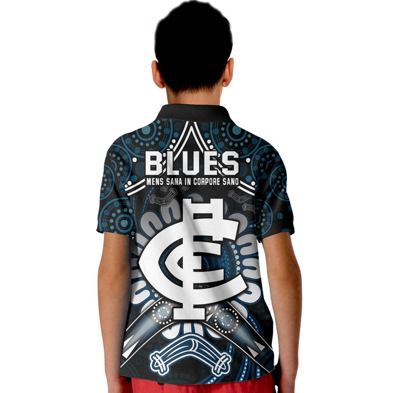 blues-football-polo-shirt-boomerang-indigenous-dots