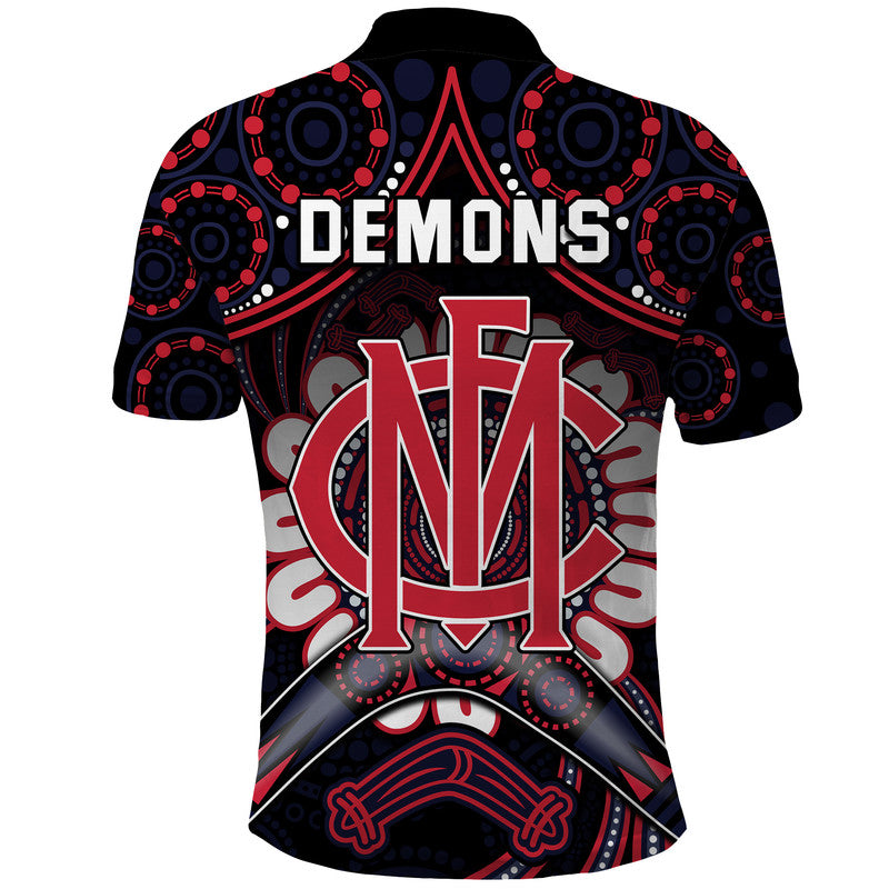 demons-football-polo-shirt-boomerang-indigenous-dots