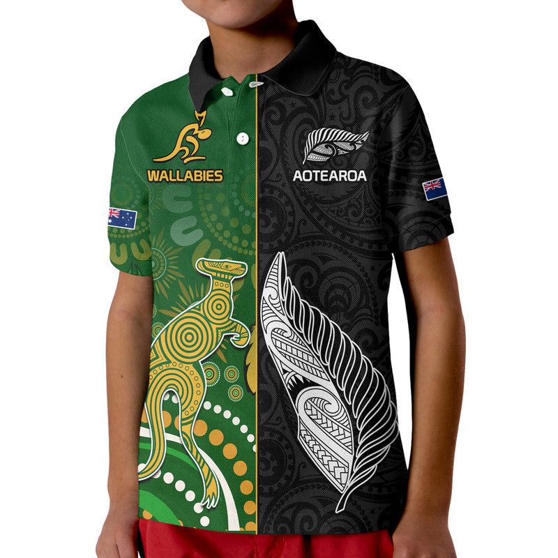 custom-personalised-aotearoa-rugby-all-black-combine-australia-wallabies-polo-shirt-aboriginal-kangaroo-and-maori-fern