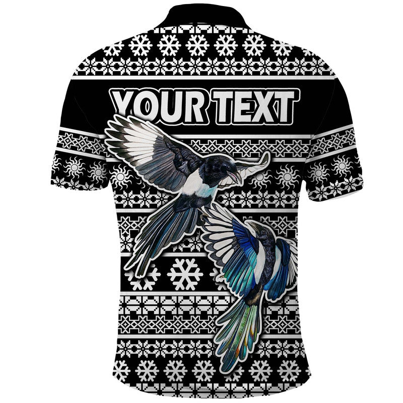 custom-personalised-australian-magpies-christmas-vibe-with-aboriginal-dot-painting-style-polo-shirt