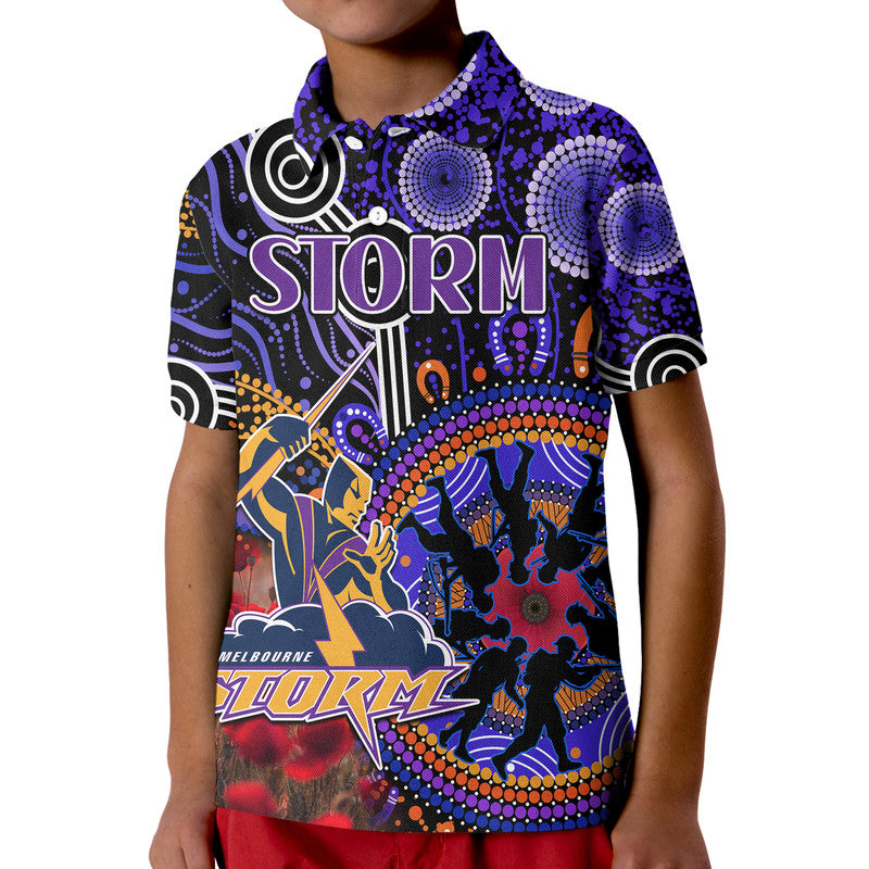 custom-personalised-storm-rugby-anzac-polo-shirt-aboriginal-military-and-poppy-flowers