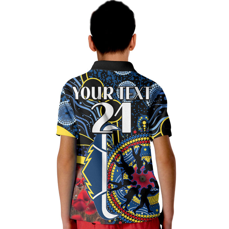 custom-personalised-cowboys-rugby-anzac-kid-polo-shirt-aboriginal-military-and-poppy-flowers