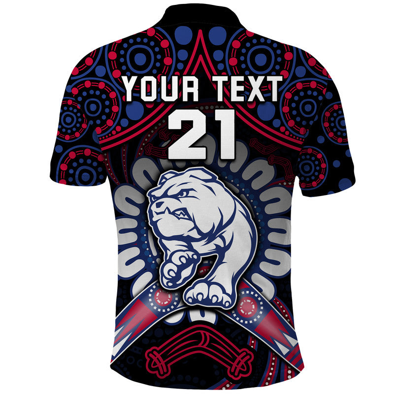 custom-personalised-western-bulldogs-football-polo-shirt-boomerang-indigenous-dots