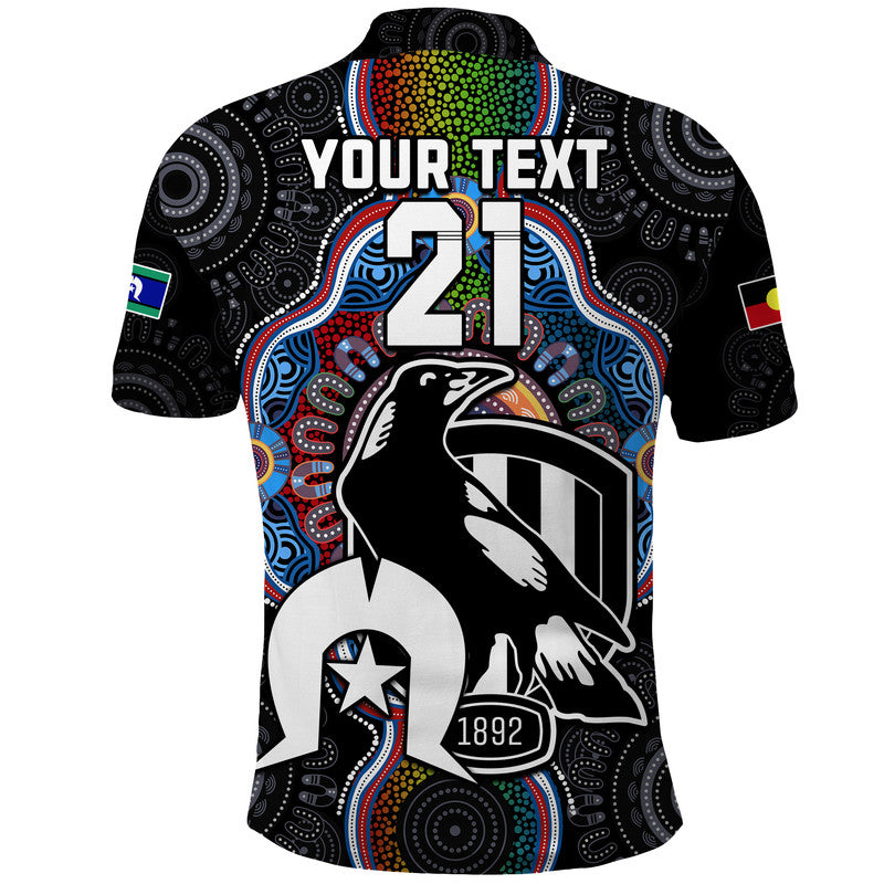 custom-text-and-number-magpies-football-naidoc-week-2023-polo-shirt-for-our-elders-indigenous