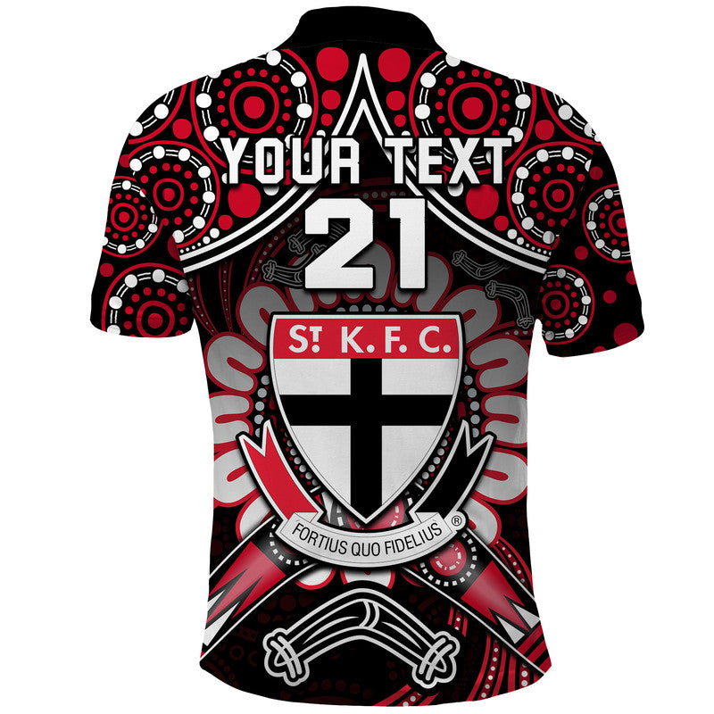 custom-personalised-st-kilda-saints-polo-shirt-boomerang-indigenous-dots