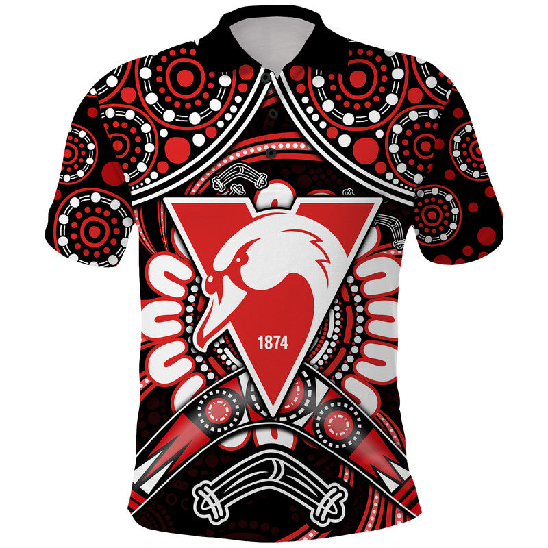 swans-football-polo-shirt-boomerang-indigenous-dots