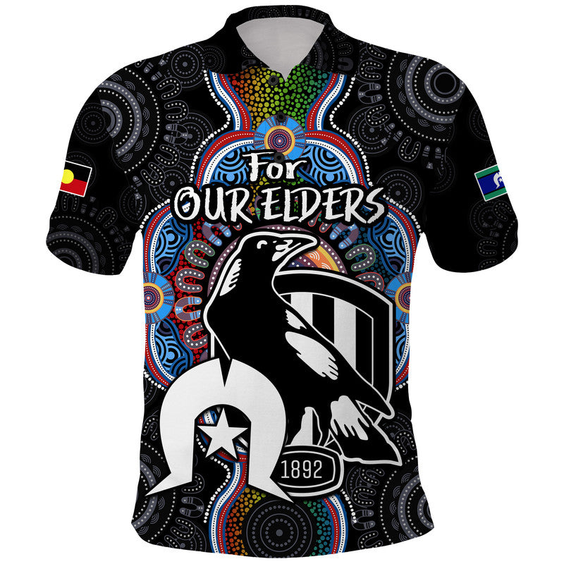 custom-text-and-number-magpies-football-naidoc-week-2023-polo-shirt-for-our-elders-indigenous