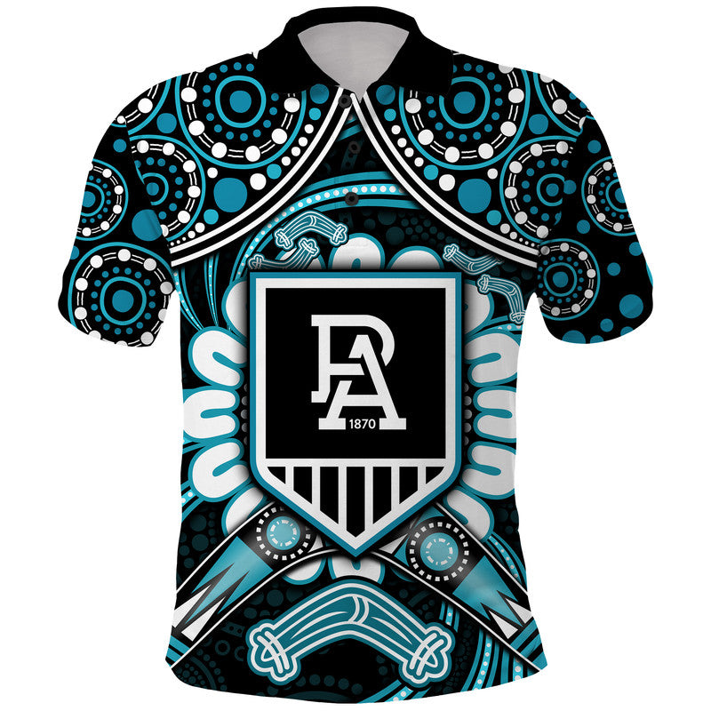 custom-personalised-port-adelaide-power-polo-shirt-boomerang-indigenous-dots