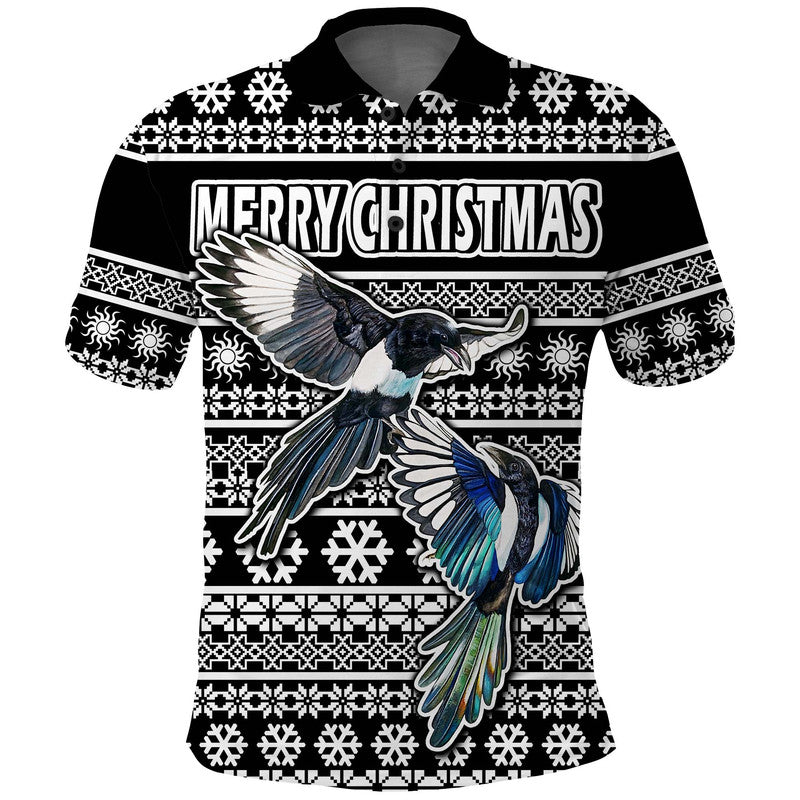 custom-personalised-australian-magpies-christmas-vibe-with-aboriginal-dot-painting-style-polo-shirt