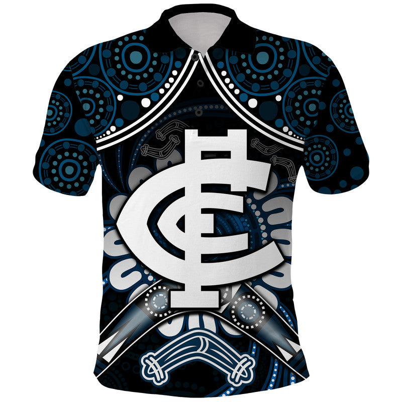 blues-football-polo-shirt-boomerang-indigenous-dots