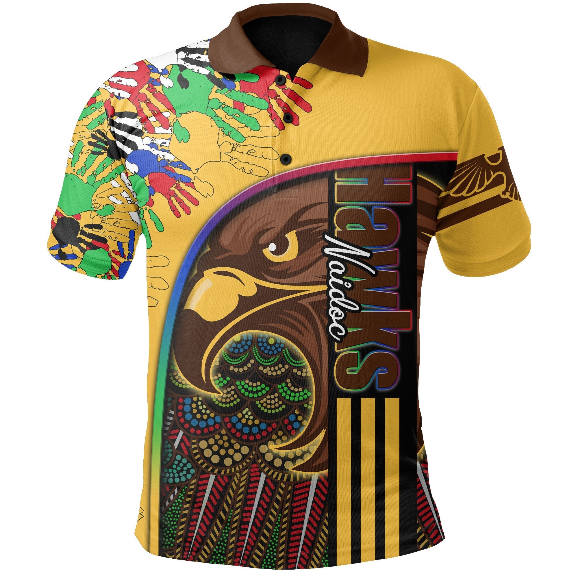 custom-personalised-pride-hawks-polo-shirt-hawthorn-naidoc-week-aboriginal-version-special