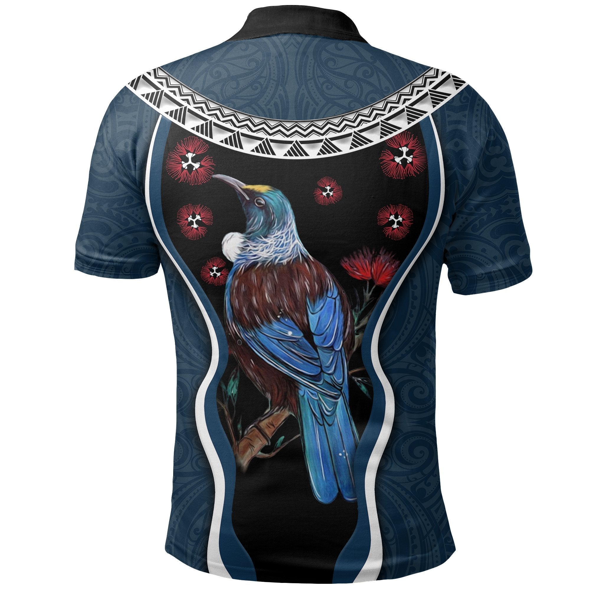 new-zealand-tui-bird-polo-shirt-pohutukawa-navy