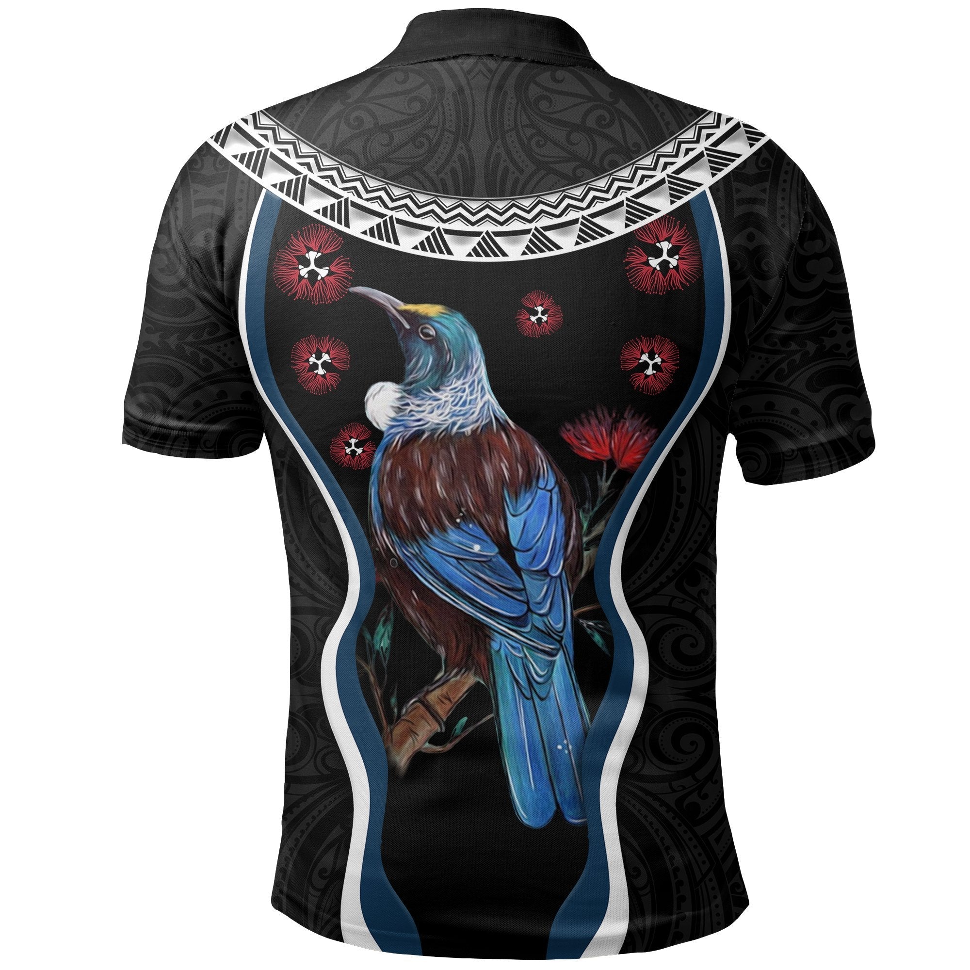 new-zealand-tui-bird-polo-shirt-pohutukawa-black