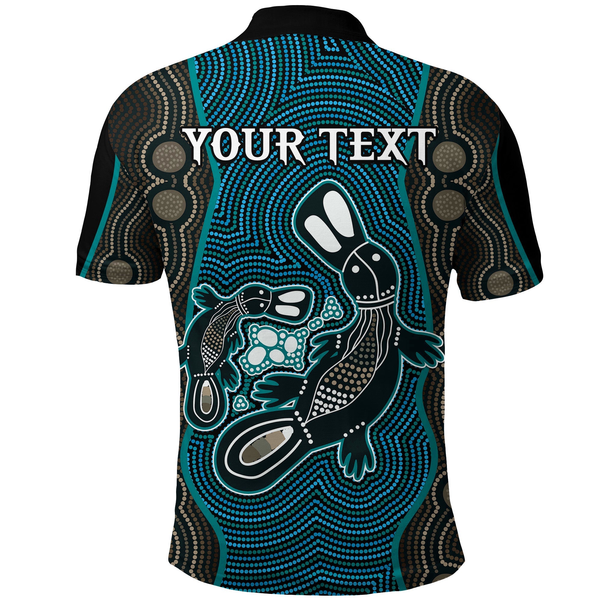 custom-personalised-aboriginal-dot-polo-shirt-platypus-victory-version-blue