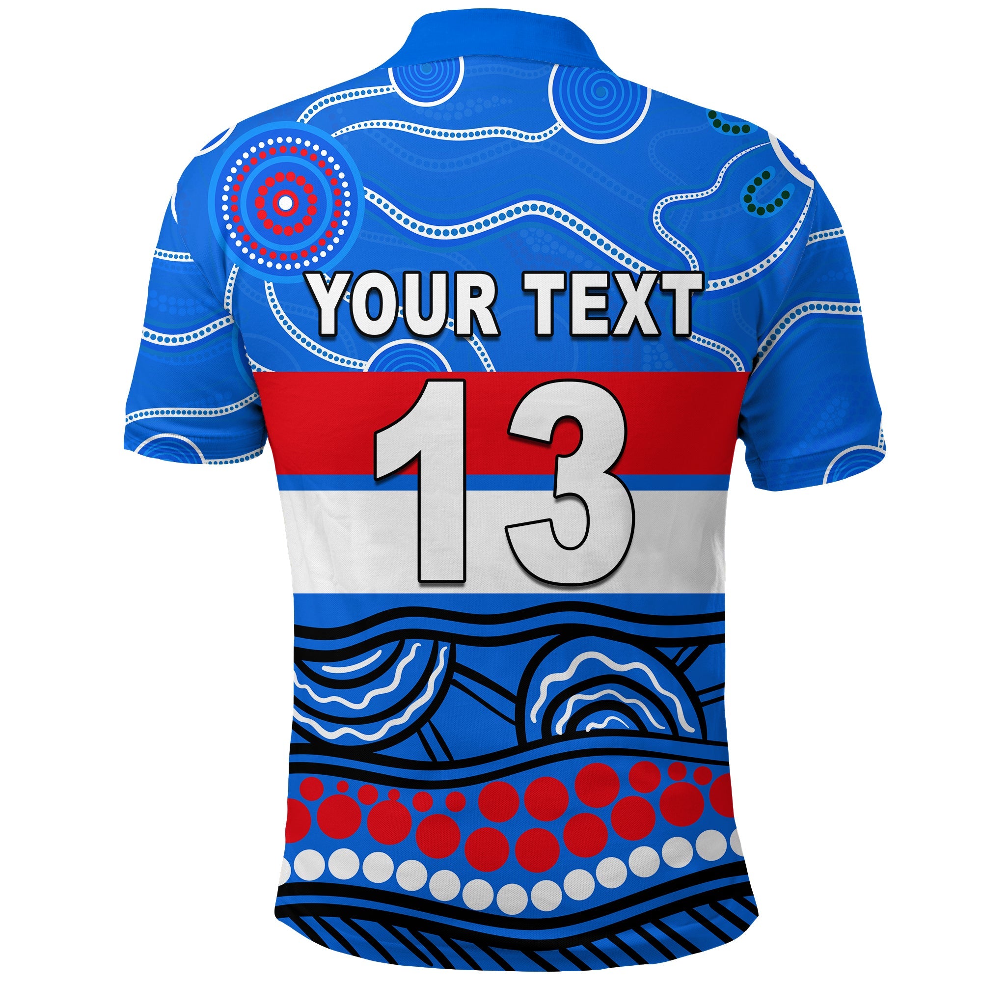 custom-personalised-bulldogs-indigenous-polo-shirt-western-football-custom-text-and-number