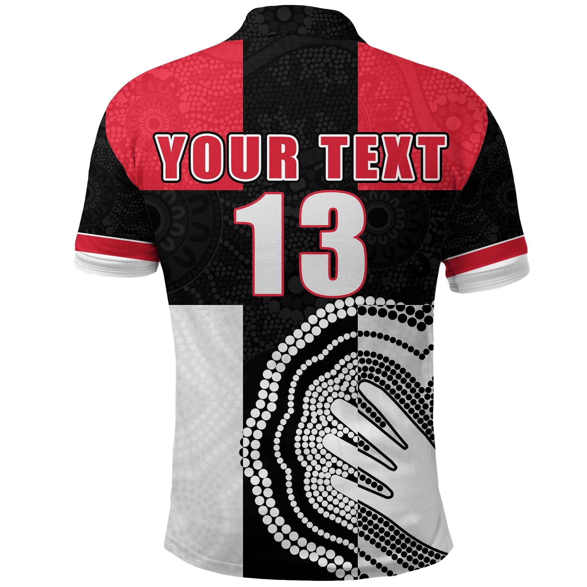 custom-personalised-saints-simple-indigenous-polo-shirt-brave-st-kilda-custom-text-and-number