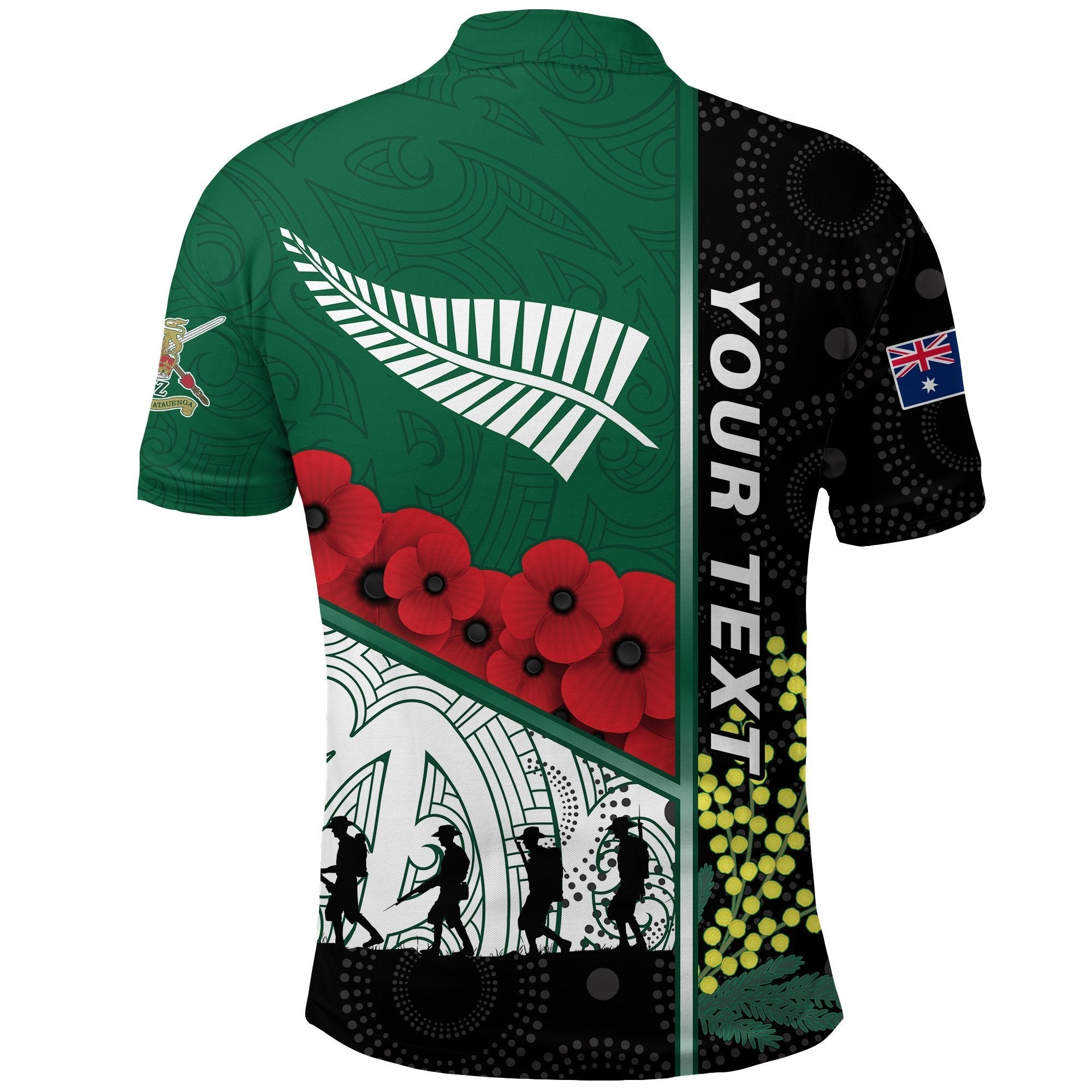 custom-personalised-anzac-day-lest-we-forget-polo-shirt-australia-indigenous-and-new-zealand-maori