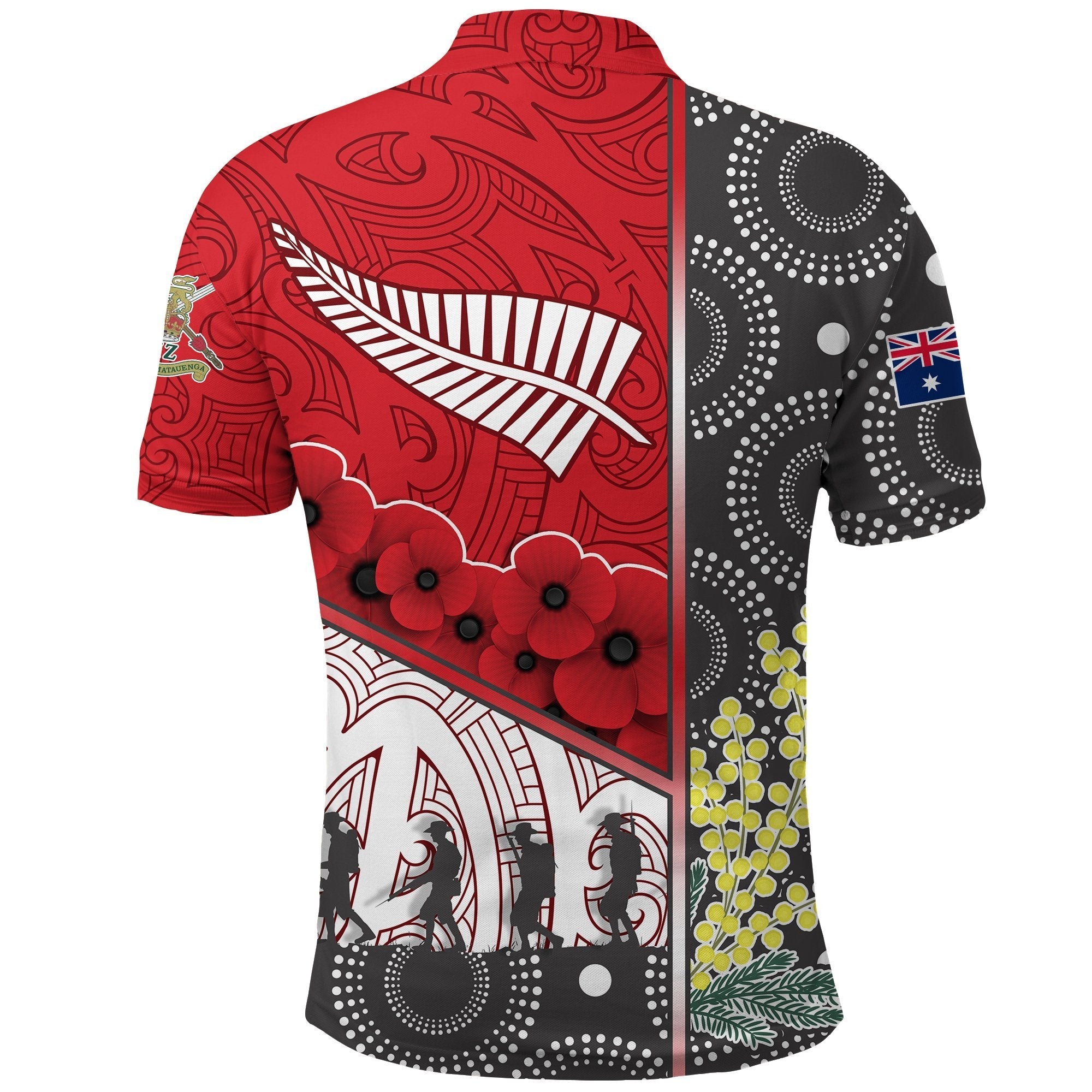 anzac-day-lest-we-forget-polo-shirt-australia-indigenous-and-new-zealand-maori-red