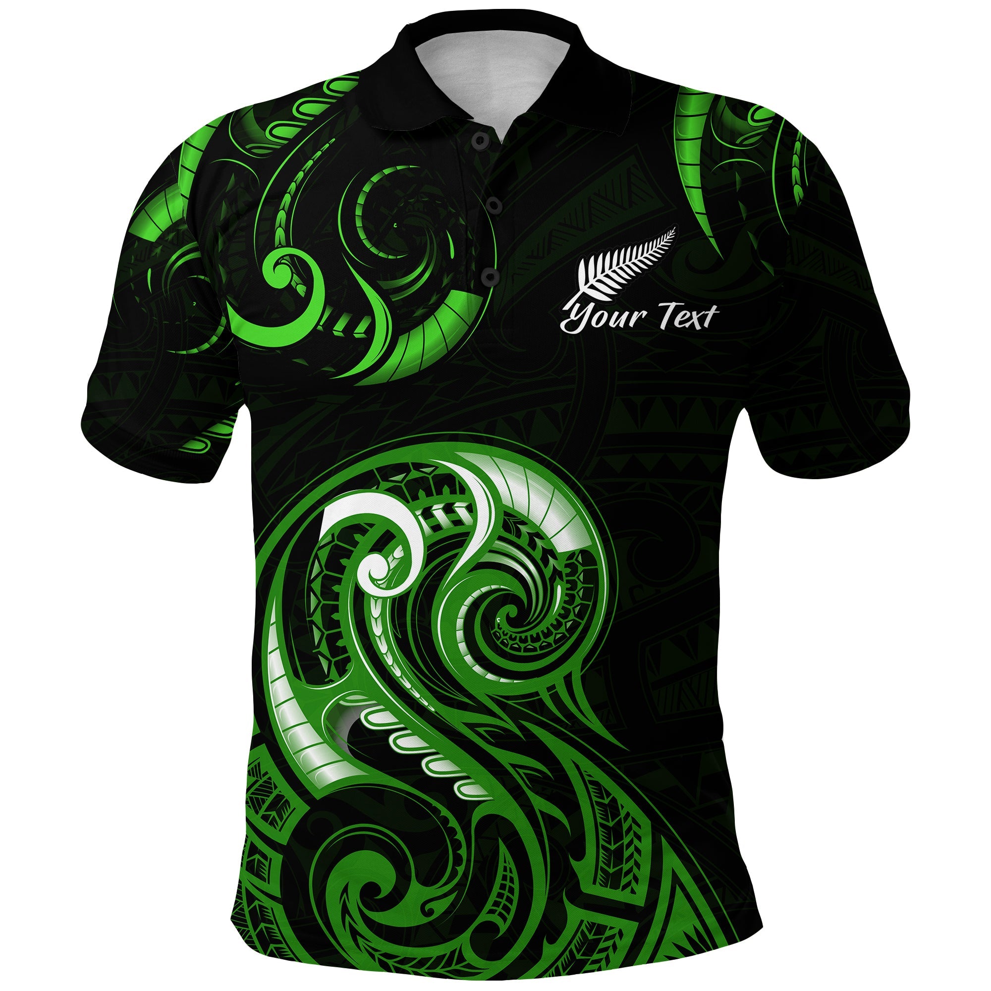 custom-personalised-aotearoa-fern-polo-shirt-maori-pattern-version-green