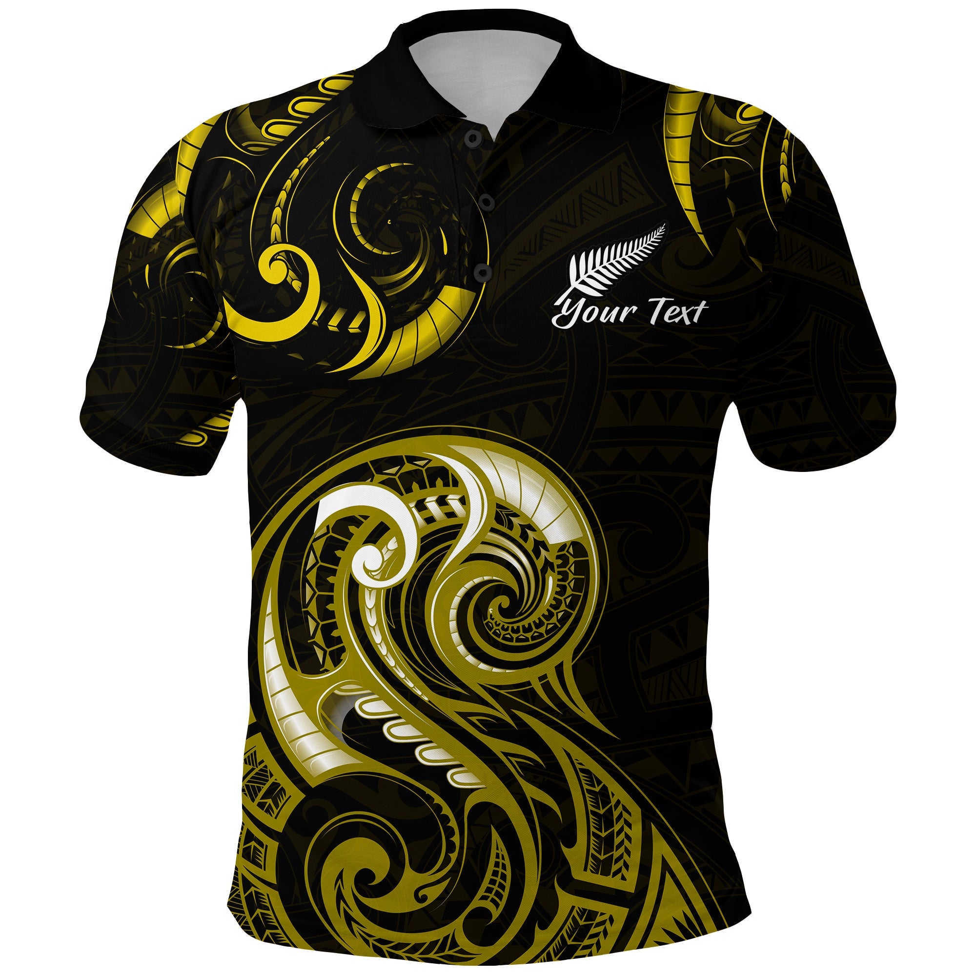 custom-personalised-aotearoa-fern-polo-shirt-maori-pattern-version-gold