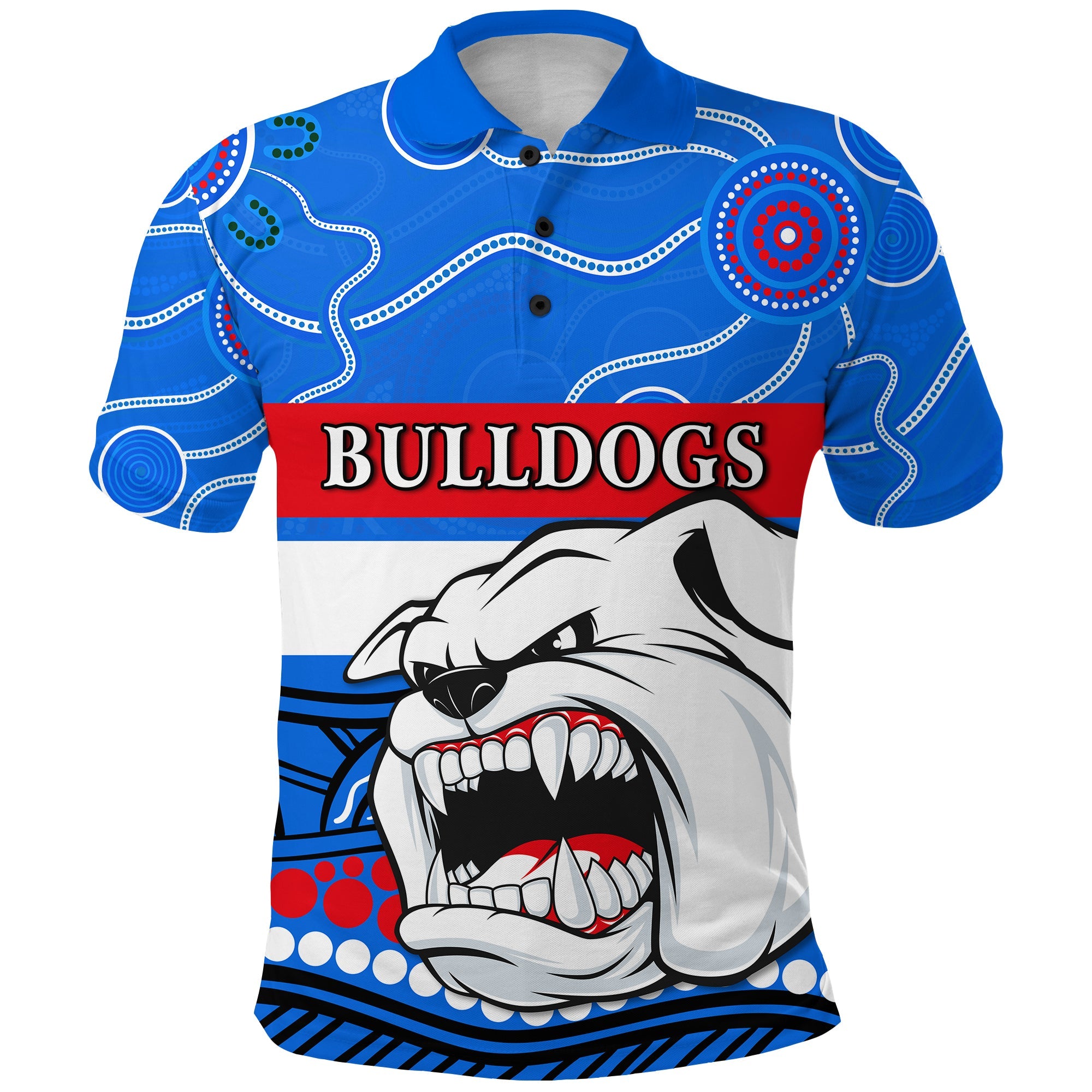 custom-personalised-bulldogs-indigenous-polo-shirt-western-football-custom-text-and-number