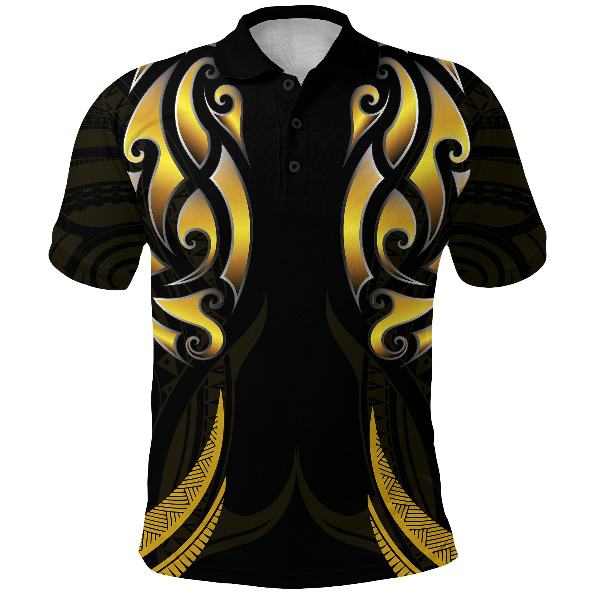 new-zealand-maori-polo-shirt-simple-love-gold