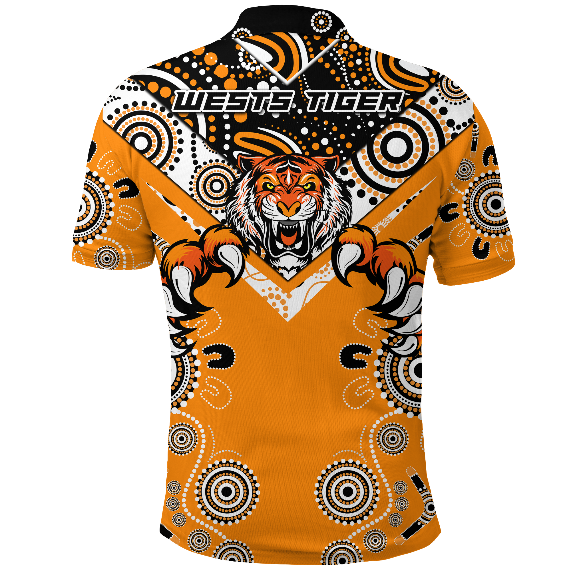 Wests Tiger Rugby Aboriginal Pattern Polo Shirt - LT2