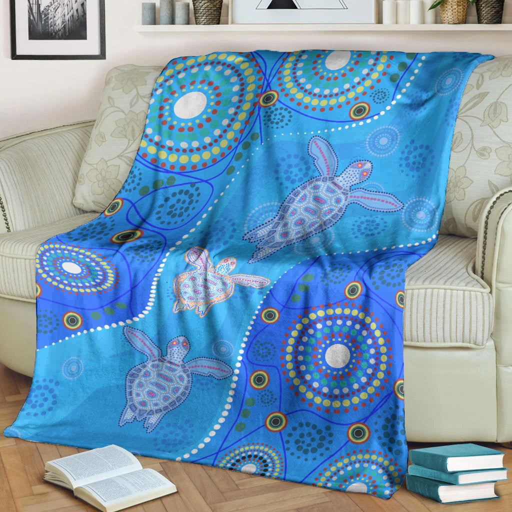 aboriginal-art-turtle-premium-blanket-indigenous-simple-vibes