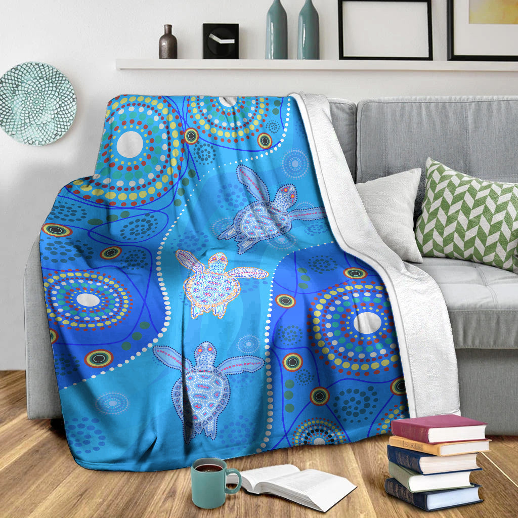 aboriginal-art-turtle-premium-blanket-indigenous-simple-vibes