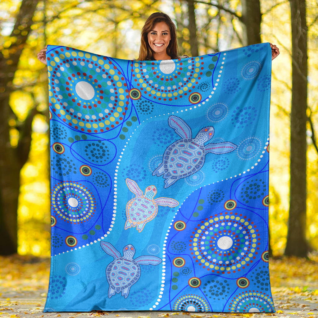 aboriginal-art-turtle-premium-blanket-indigenous-simple-vibes