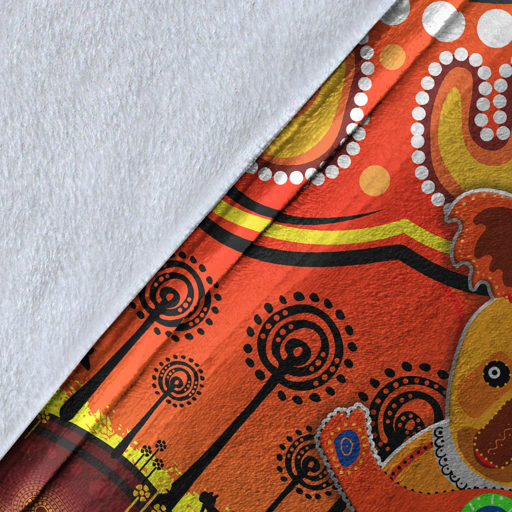 aboriginal-art-koala-premium-blanket-indigenous-unique-vibes-orange