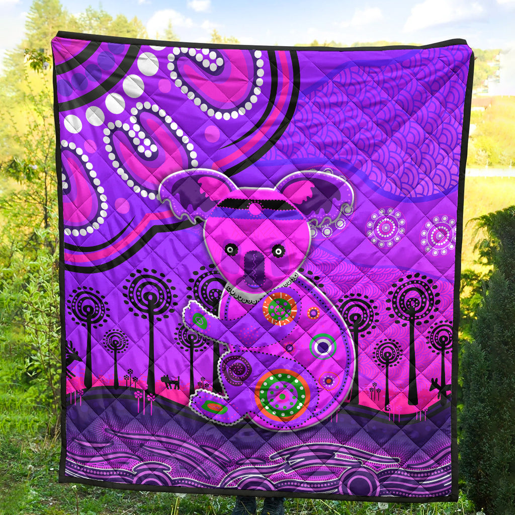 aboriginal-art-koala-premium-quilt-indigenous-unique-vibes-purple