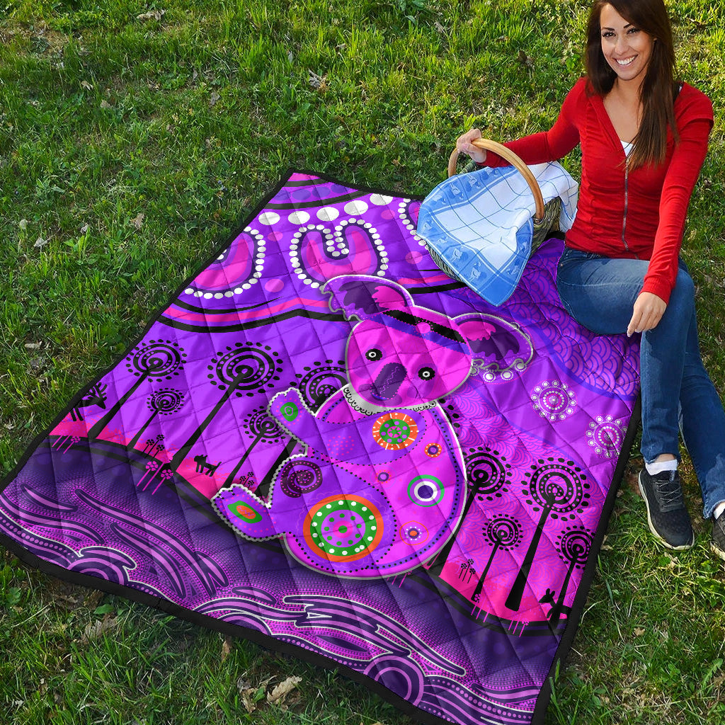 aboriginal-art-koala-premium-quilt-indigenous-unique-vibes-purple