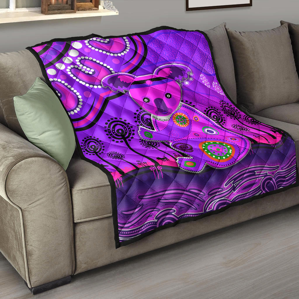 aboriginal-art-koala-premium-quilt-indigenous-unique-vibes-purple