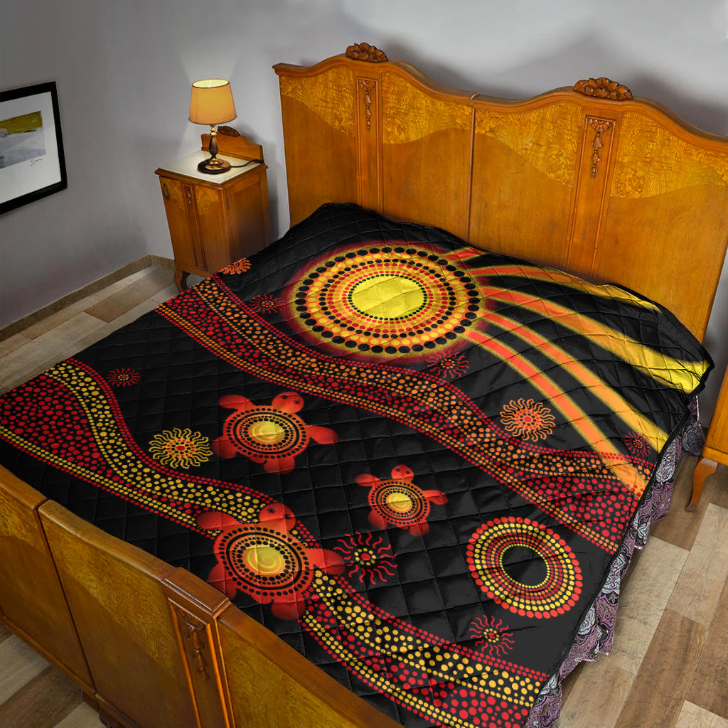 aboriginal-indigenous-flag-vibes-premium-quilt-turtle