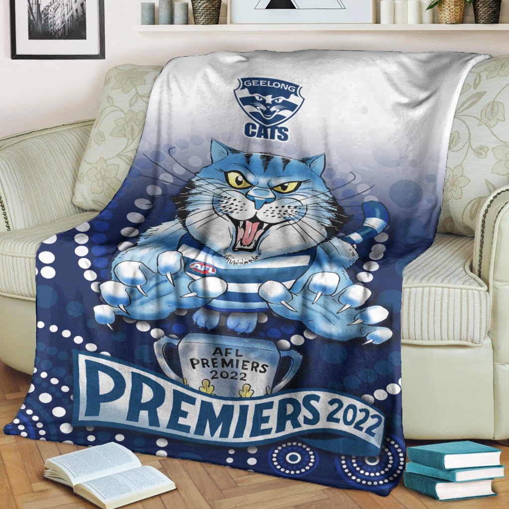 cats-football-premium-blanket-aboriginal-australian-premiers-2022-proud-geelong-cartoon