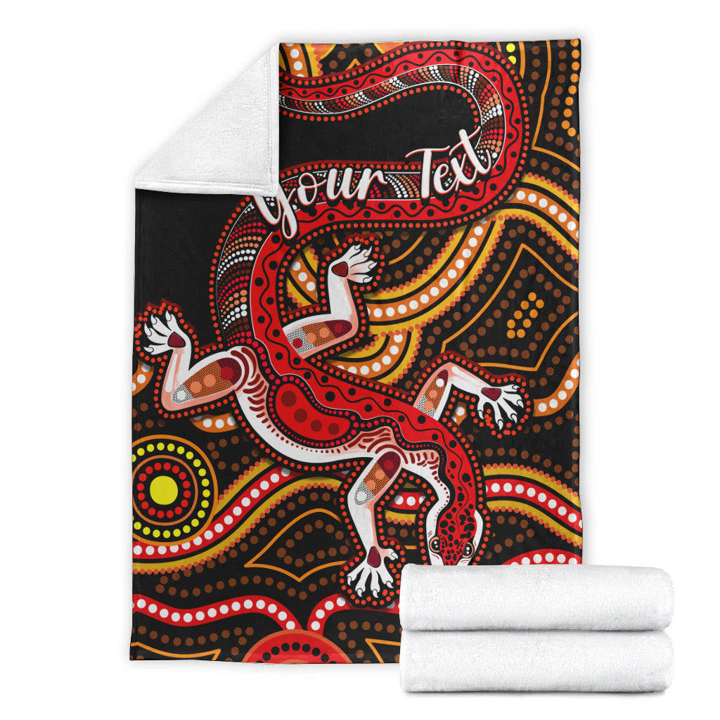 custom-personalised-aboriginal-art-lizard-premium-blanket-you-are-number-one