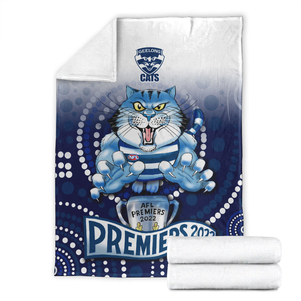 cats-football-premium-blanket-aboriginal-australian-premiers-2022-proud-geelong-cartoon