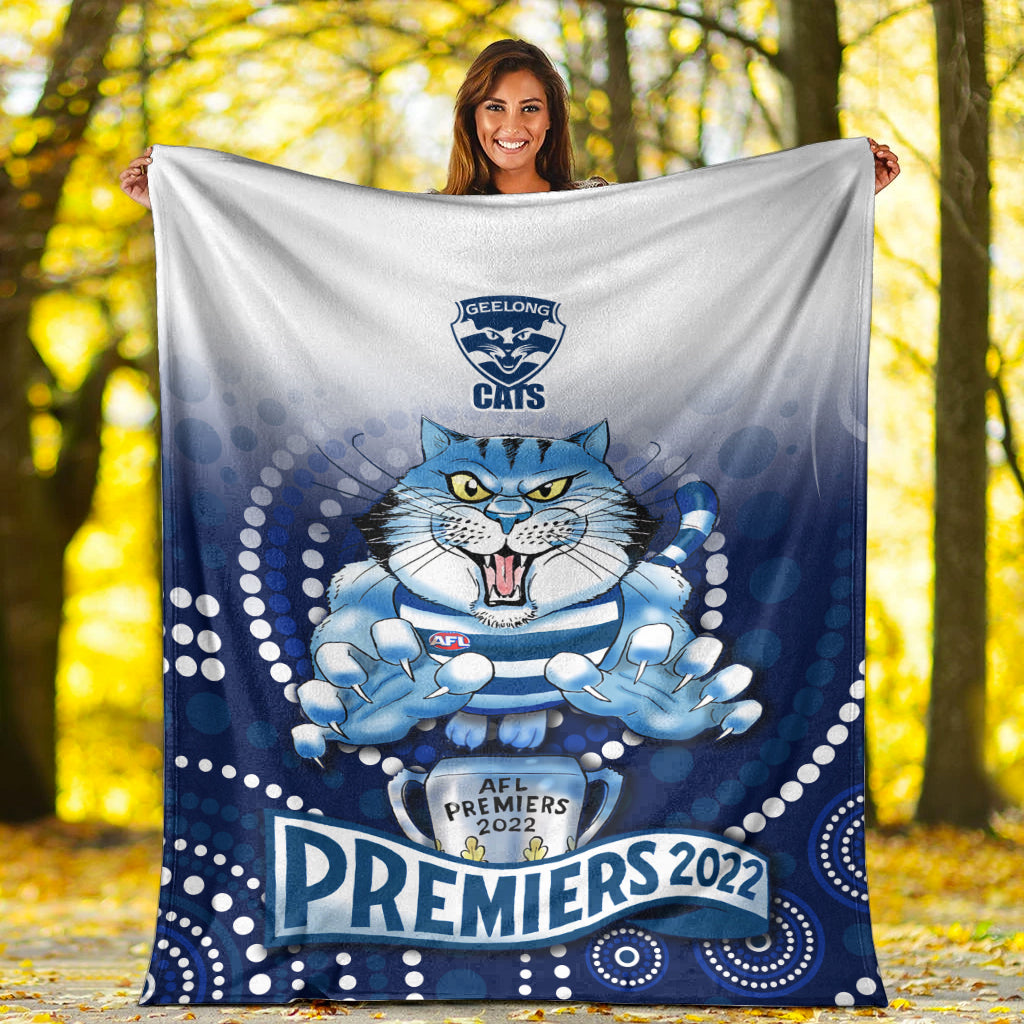 cats-football-premium-blanket-aboriginal-australian-premiers-2022-proud-geelong-cartoon