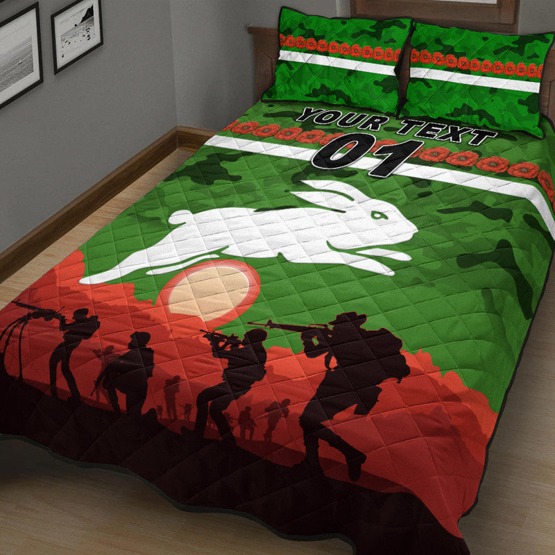 custom-personalised-south-sydney-rabbitohs-anzac-2022-quilt-bed-set-simple-style-green