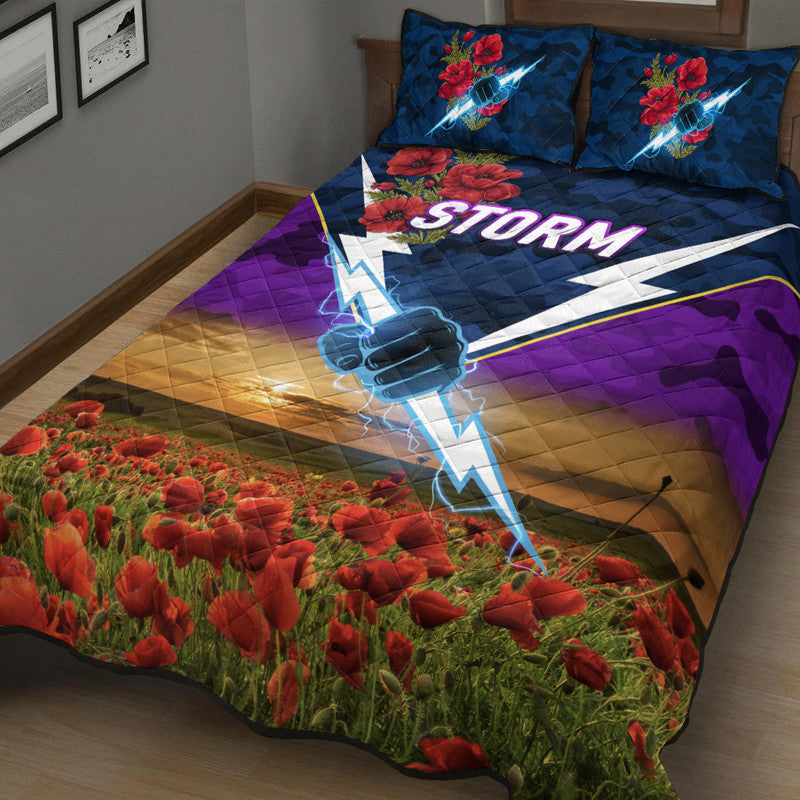 melbourne-storm-anzac-2022-quilt-bed-set-poppy-flowers-vibes