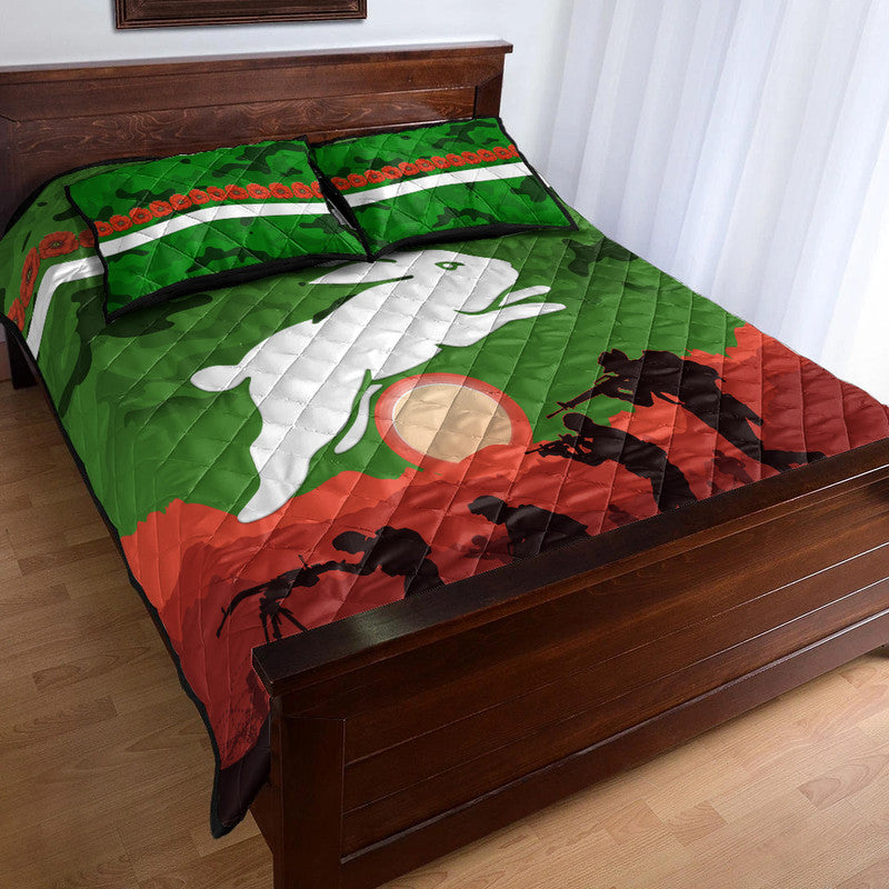 custom-personalised-south-sydney-rabbitohs-anzac-2022-quilt-bed-set-simple-style-green