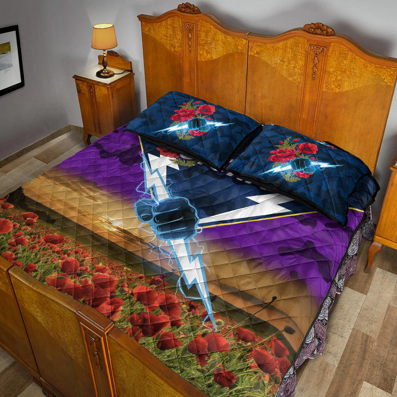 melbourne-storm-anzac-2022-quilt-bed-set-poppy-flowers-vibes