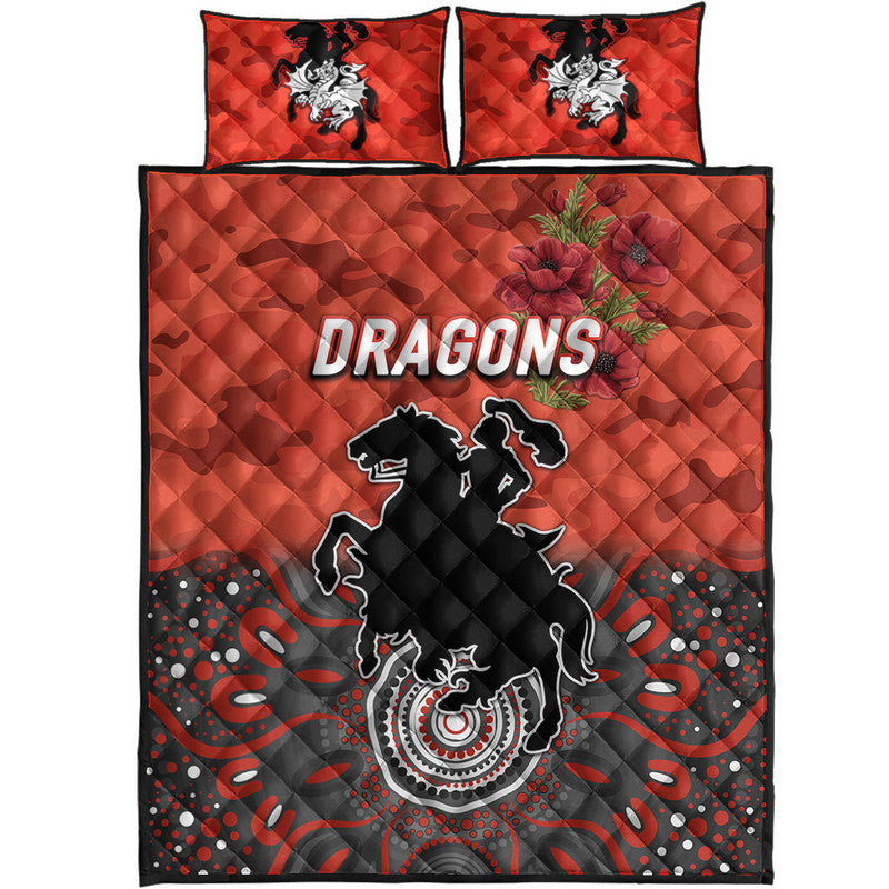 st-george-illawarra-dragons-anzac-2022-quilt-bed-set-indigenous-vibes-red