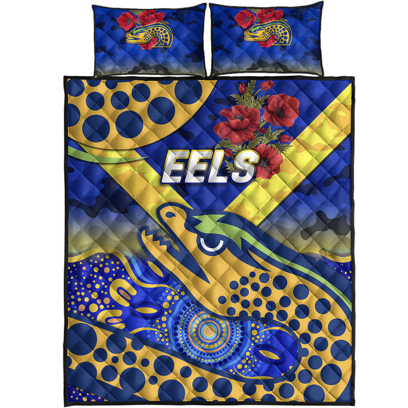 parramatta-eels-anzac-2022-quilt-bed-set-indigenous-vibes-blue